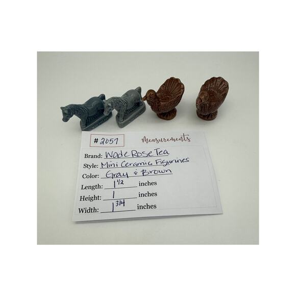 Lot of 4 Wade Rose Tea From Tea Box Animal Ceramic Figures (2) Pony (2) Turkey - Picture 8 of 8